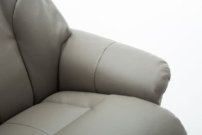 Global Furniture Alliance Dubai Chair in plush faux leather Grey fabric, cushioned for exceptional comfort
