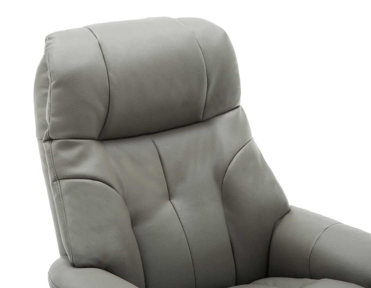 Global Furniture Alliance Dubai Chair in Grey plush faux leather cushioned fabric
