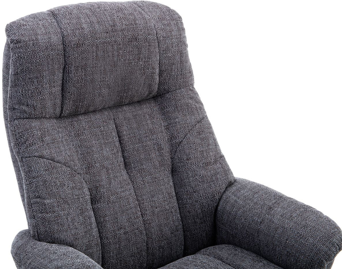 Global Furniture Alliance Dubai swivel recliner Chair in Lisbon Grey soft touch cushioned fabric for exceptional comfort
