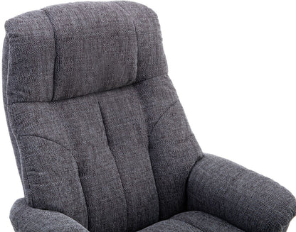 Global Furniture Alliance Dubai swivel recliner Chair in Lisbon Grey soft touch cushioned fabric for exceptional comfort