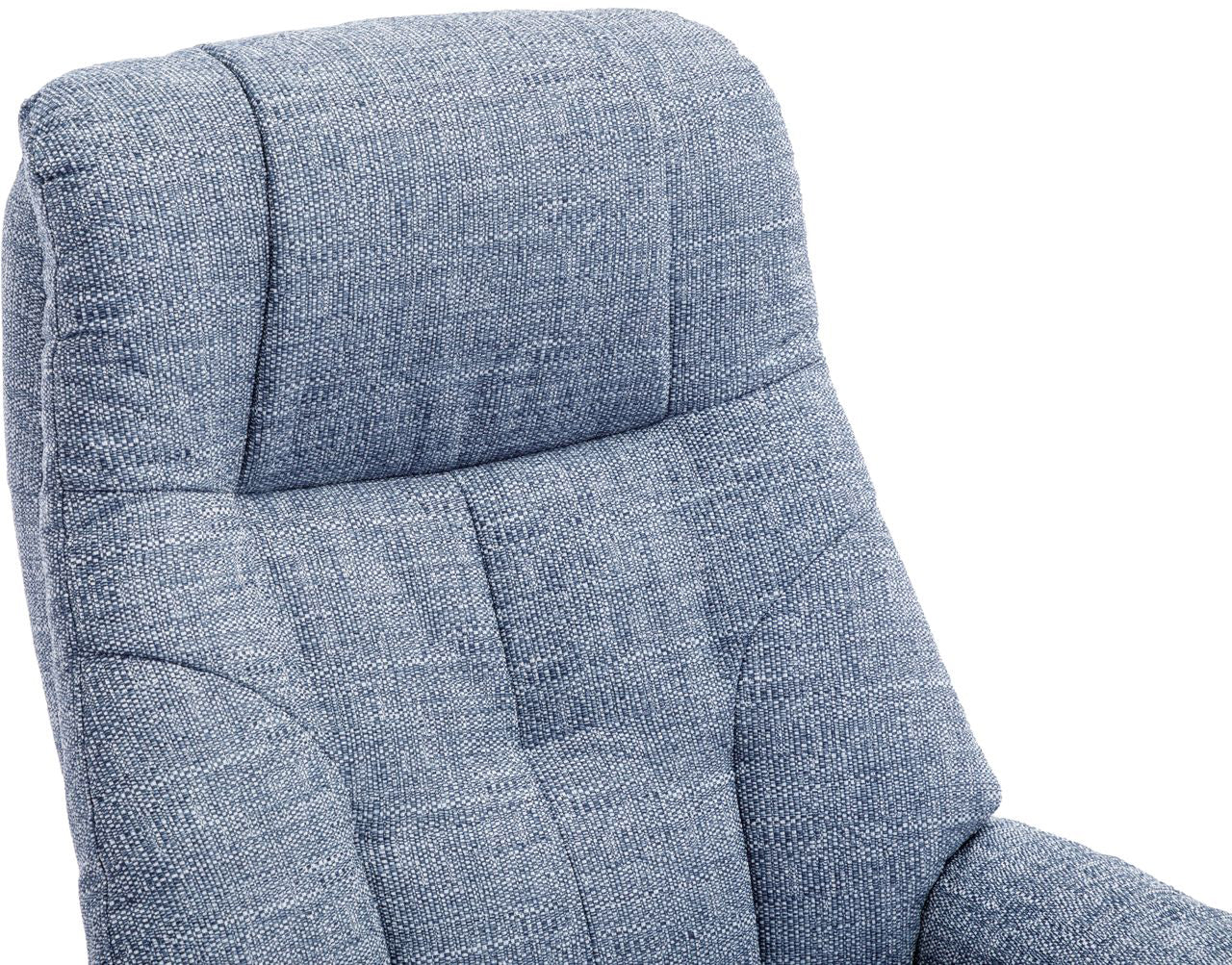 Global Furniture Alliance Dubai Chair in a soft touch cushioned Lisbon Marine blue fabric
