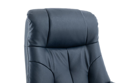 Global Furniture Alliance Dubai Chair in a Navy soft faux leather padded fabric 