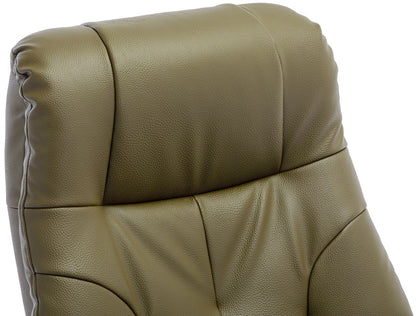 Global Furniture Alliance Dubai Swivel Chair in Olive Green faux soft padded leather 