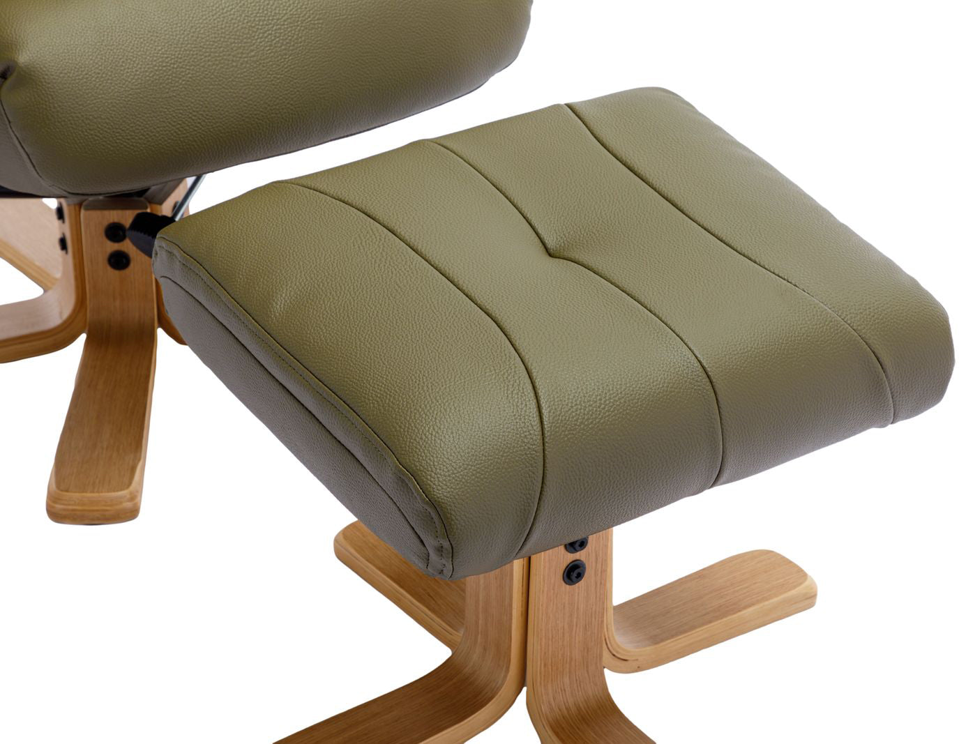 Global Furniture Alliance Dubai Chair in Olive Green with a matching footstool