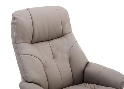 Global Furniture Alliance Dubai Swivel Chair in faux leather Pebble colour with deep cushioning for extra comfort