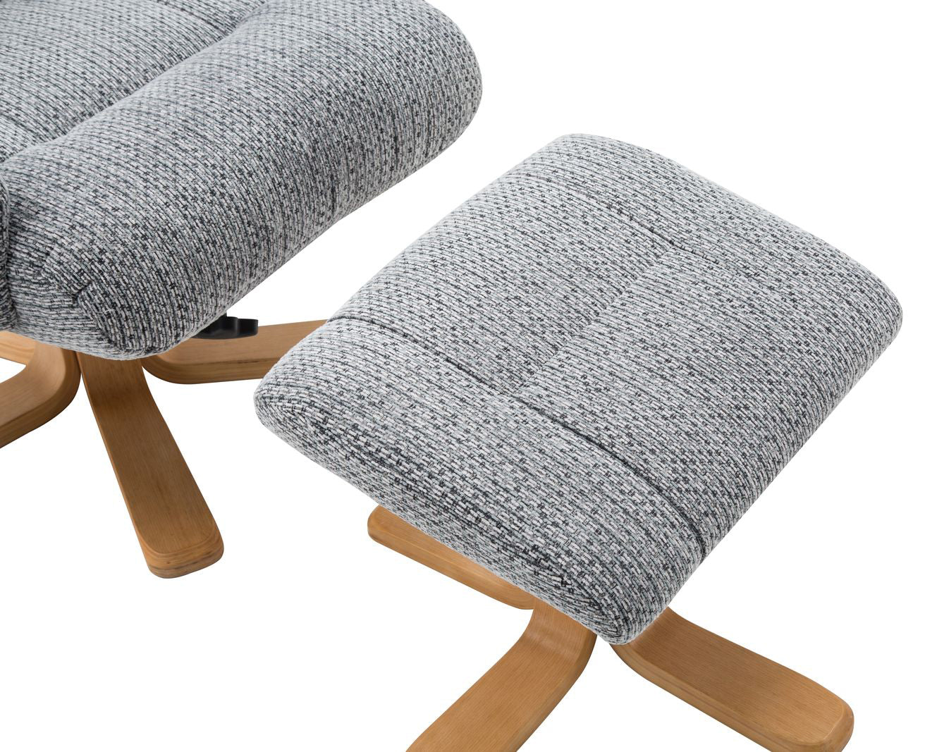 Global Furniture Alliance Florida Chair and matching footstool in Lake Blue fabric