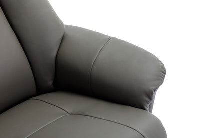Global Furniture Alliance Hawaii Chair in Cinder colour soft Leather with additional arm support for extra comfort