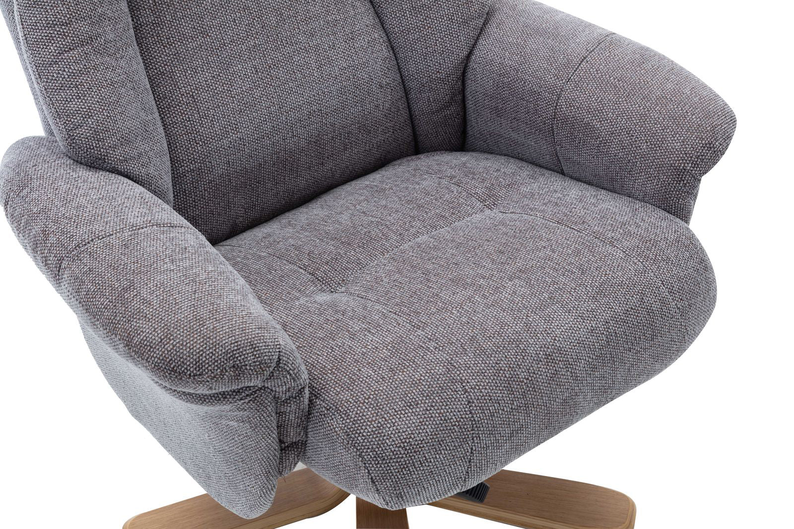 Global Furniture Alliance Hawaii 360 degree swivel chair with recliner mechanism, in Lille Charcoal deep cushioned and padded fabric