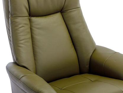 Global Furniture Alliance Hawaii Swivel Chair in comfortable soft padded leather in a striking Olive Green colour