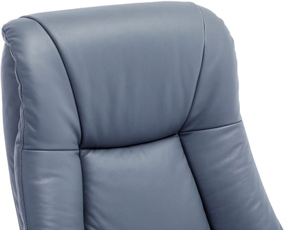 Global Furniture Alliance Hawaii Swivel Chair in Petrol Blue soft Leather