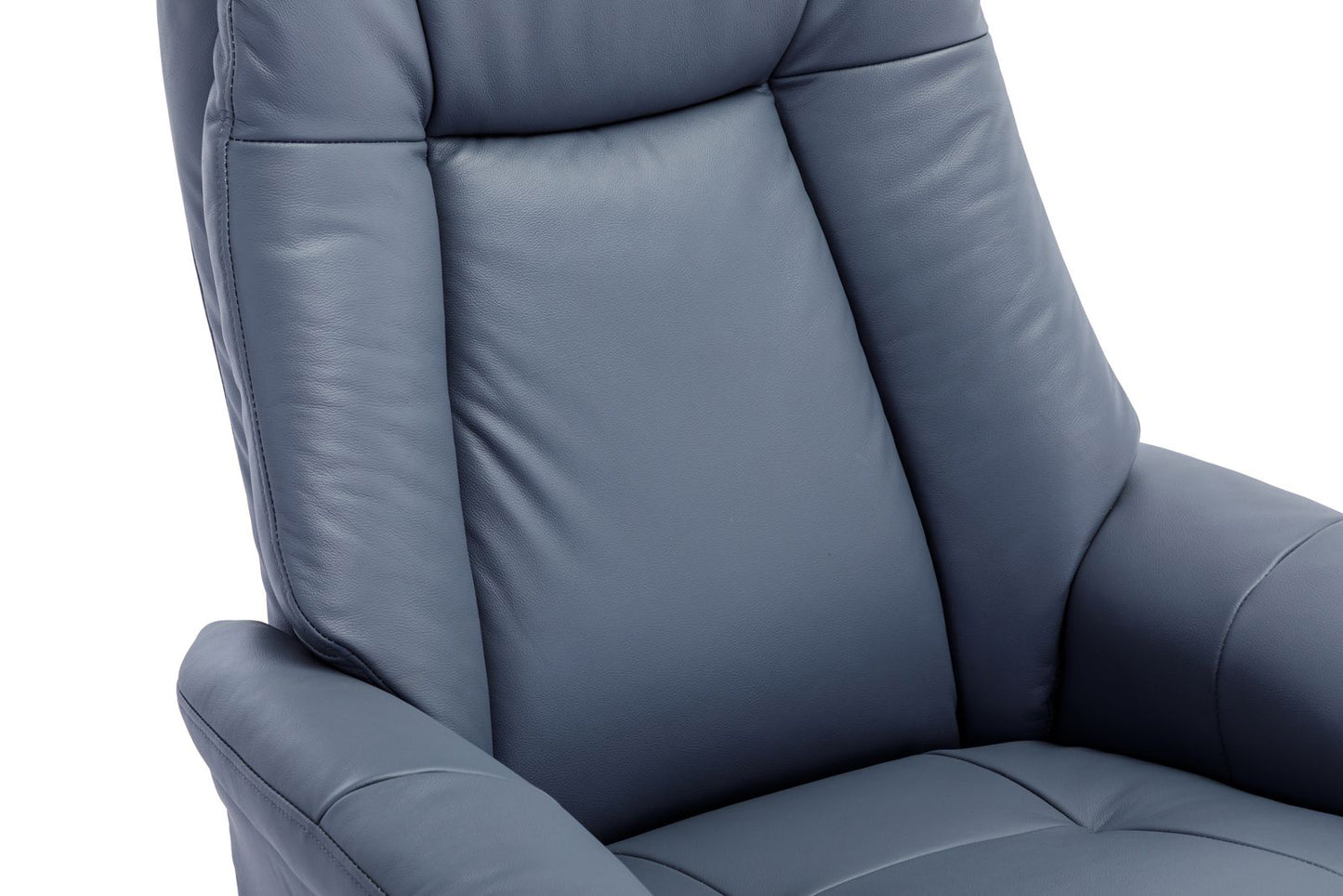 Global Furniture Alliance Hawaii Swivel Recliner Chair in comfortable padded Petrol Blue Soft Leather