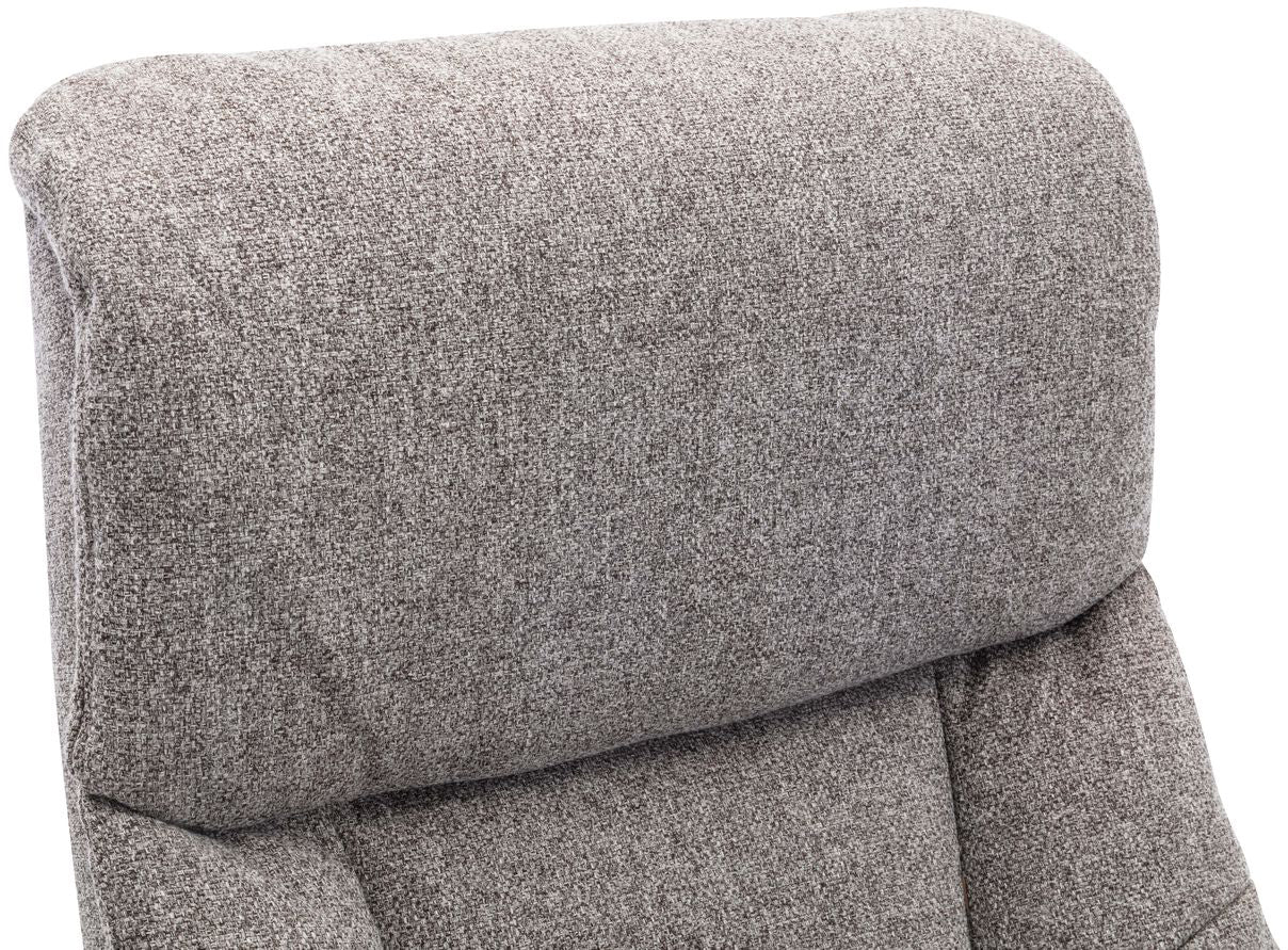 Global Furniture Alliance Marseille Chair in Fossil Fabric features swivel and recliner functions
