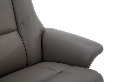 Global Furniture Alliance Marseille Swivel Recliner Chair features comfortable padded faux leather fabric in grey