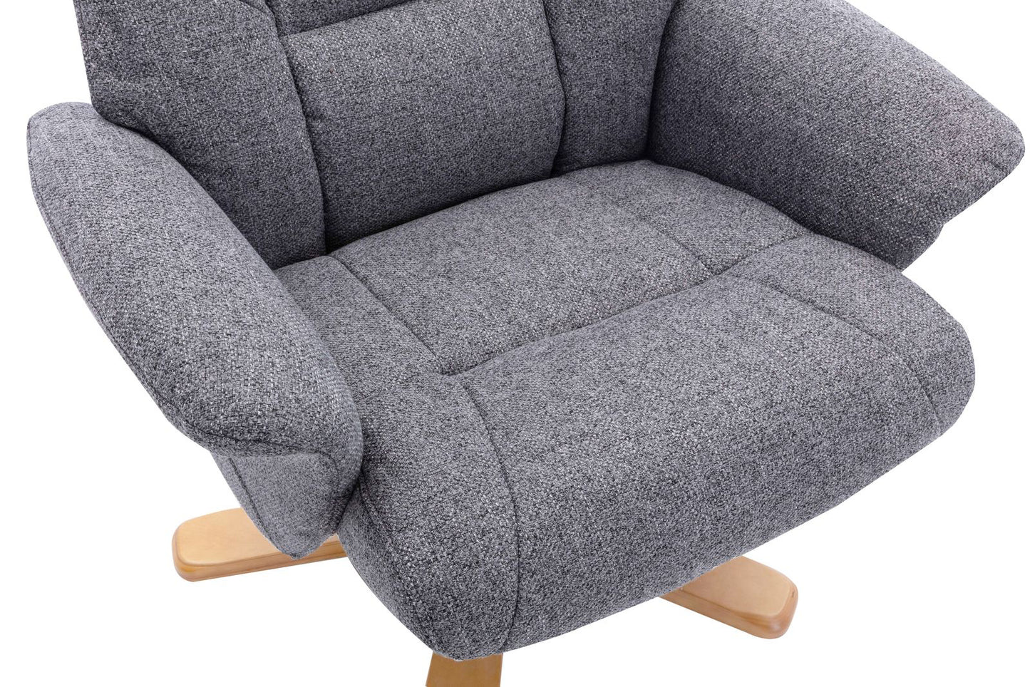 Global Furniture Alliance Marseille Chair in Slate Fabric features a 360 degree swivel action and recliner function