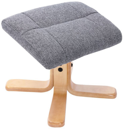 Global Furniture Alliance Marseille Chair  with matching footstool in Slate grey colour Fabric with a light coloured wooden base
