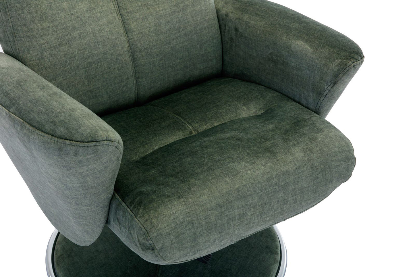 Global Furniture Alliance Paddington swivel and recliner chair in Moss Green colour padded fabric