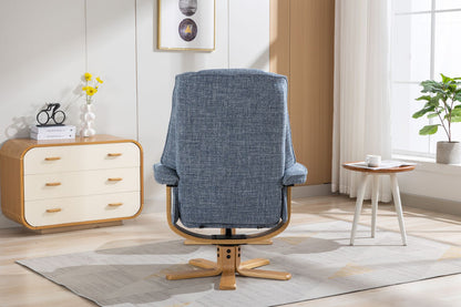 Global Furniture Alliance Sardinia swivel Chair in Cha Cha Ocean colour Fabric with an oak base