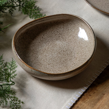 Gallery Direct Speckle Glaze Pasta Bowl Oatmeal (4pk) - image 1