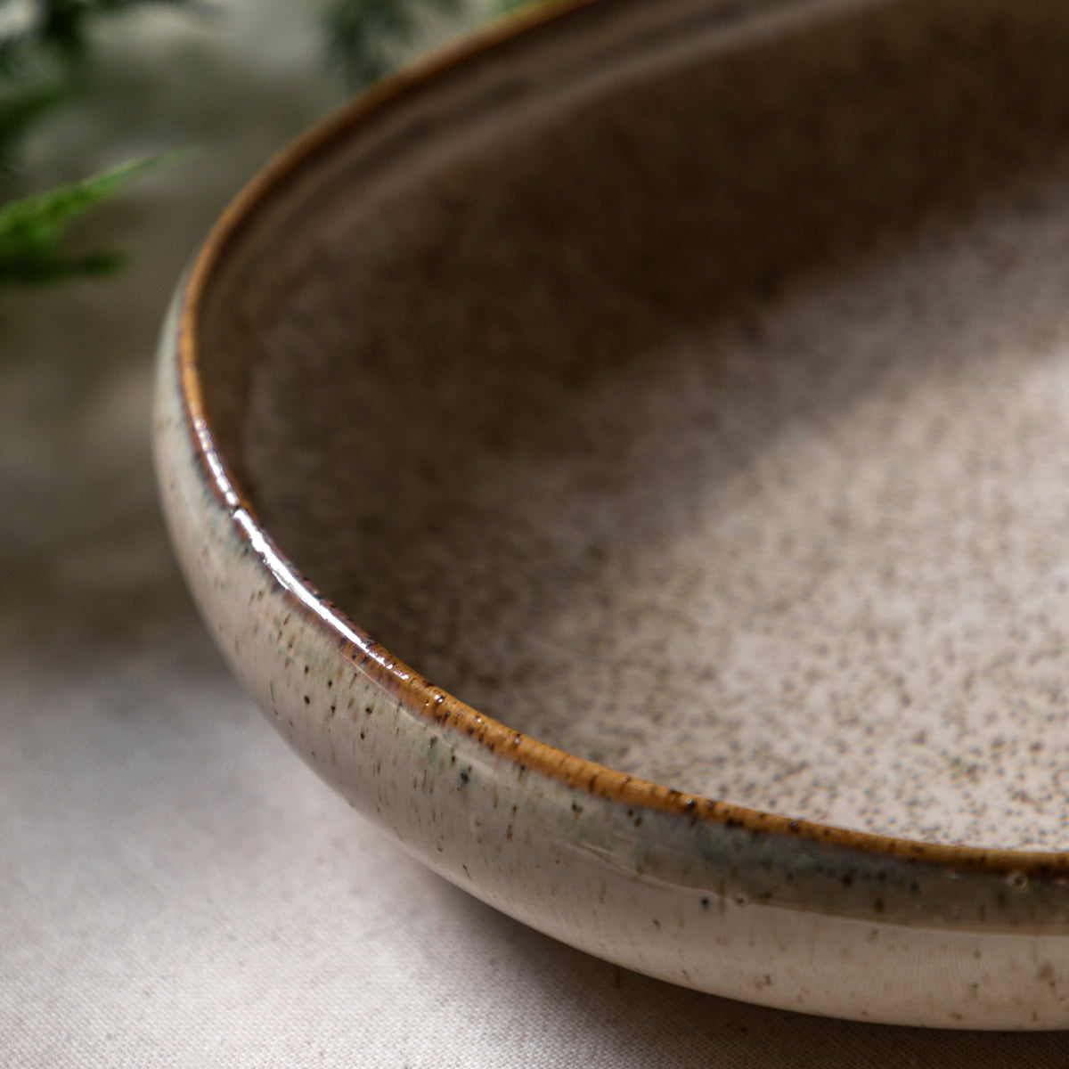 Gallery Direct Speckle Glaze Pasta Bowl Oatmeal (4pk) - image 3