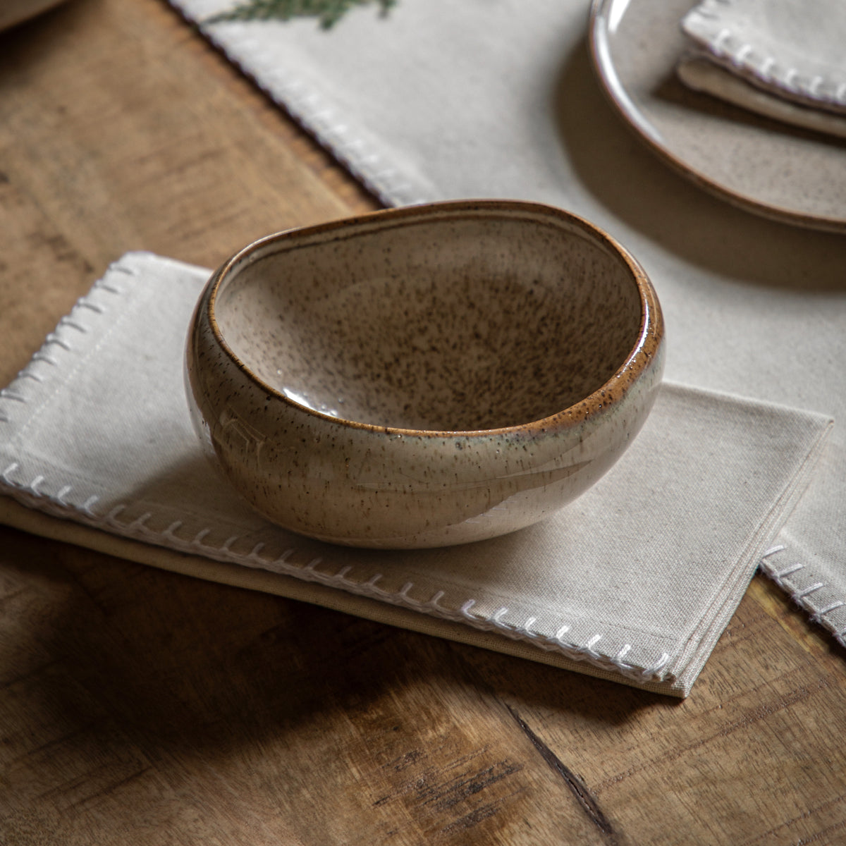 Gallery Direct Speckle Glaze Bowl Oatmeal (4pk) - image 1