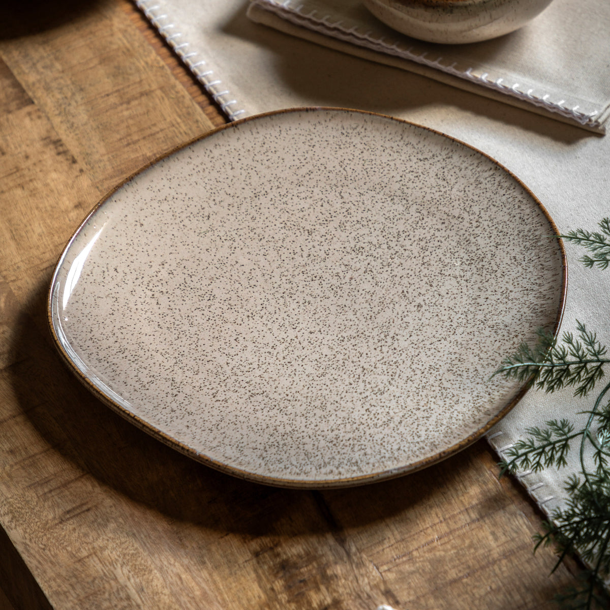 Gallery Direct Speckle Glaze Dinner Plate Oatmeal (4pk) - image 1