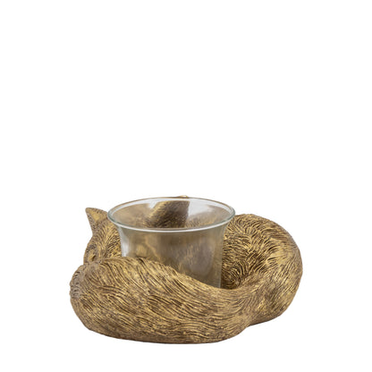Gallery Direct Sleeping Fox Tealight Holder Gold - image 4