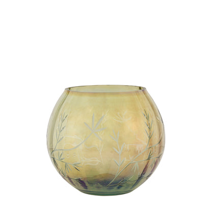 Gallery Direct Floral Etched Iridescent Tealight Holder Large - image 2