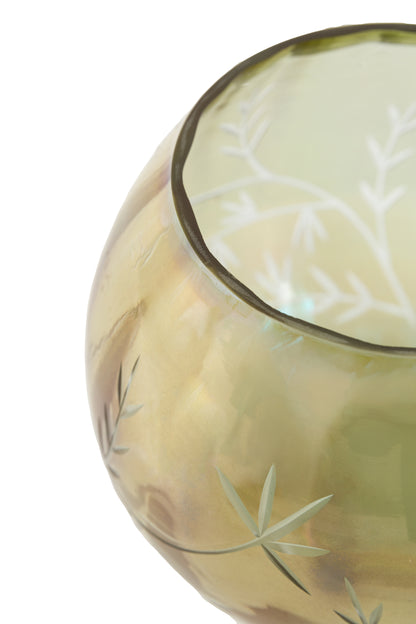 Gallery Direct Floral Etched Iridescent Tealight Holder Large - image 7