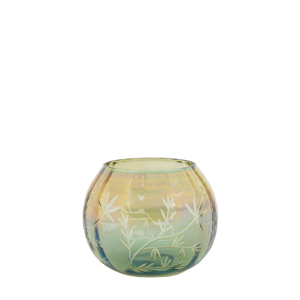 Gallery Direct Floral Etched Iridescent Tealight Holder Small - image 2