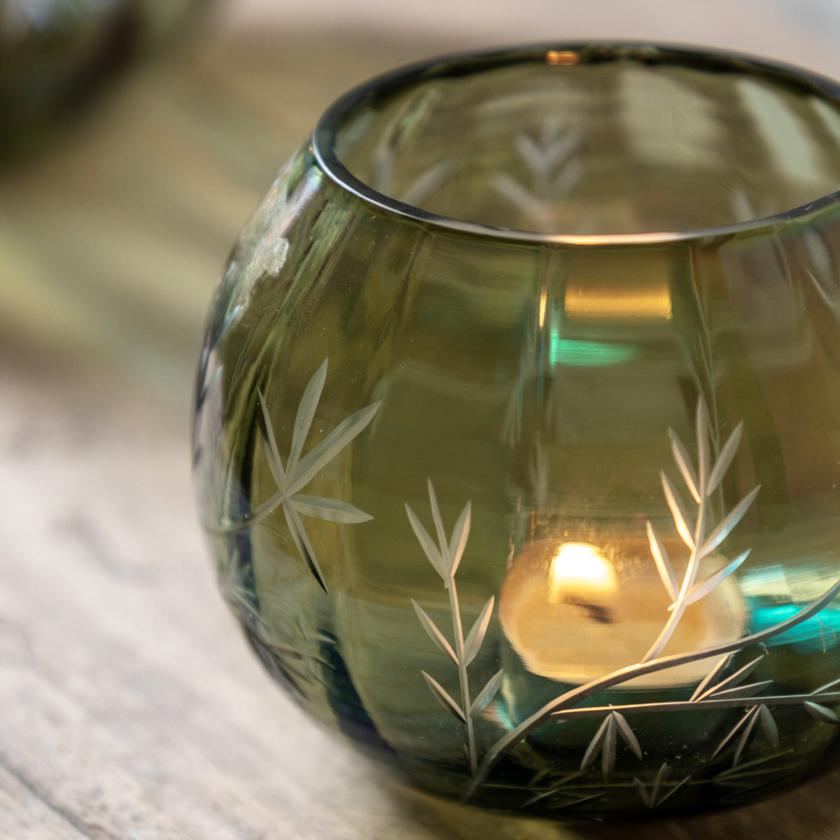 Gallery Direct Floral Etched Iridescent Tealight Holder Small - image 4