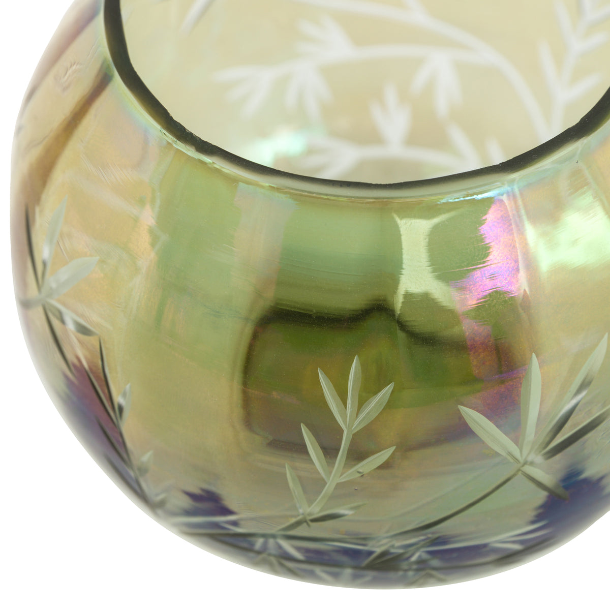 Gallery Direct Floral Etched Iridescent Tealight Holder Small - image 6