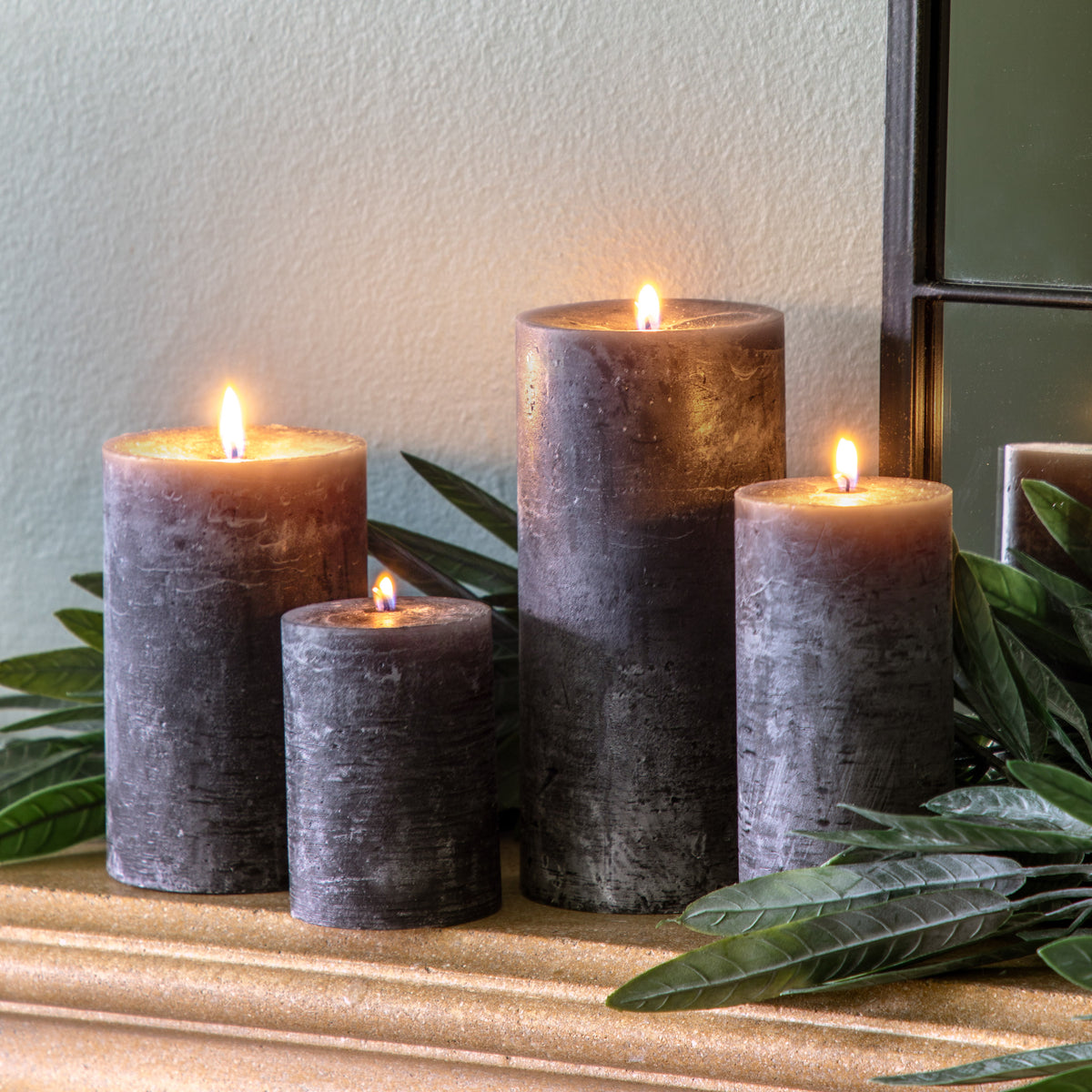 Gallery Direct Pillar Candle Rustic Slate - image 1
