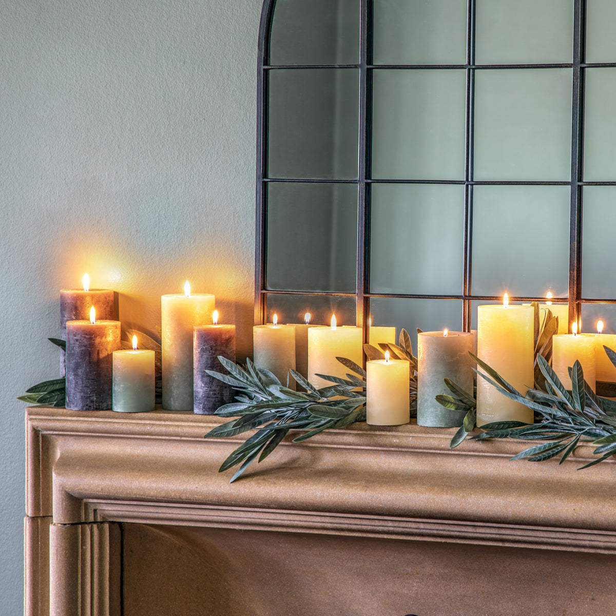 Gallery Direct Pillar Candle Rustic Slate (2pk) - image 3