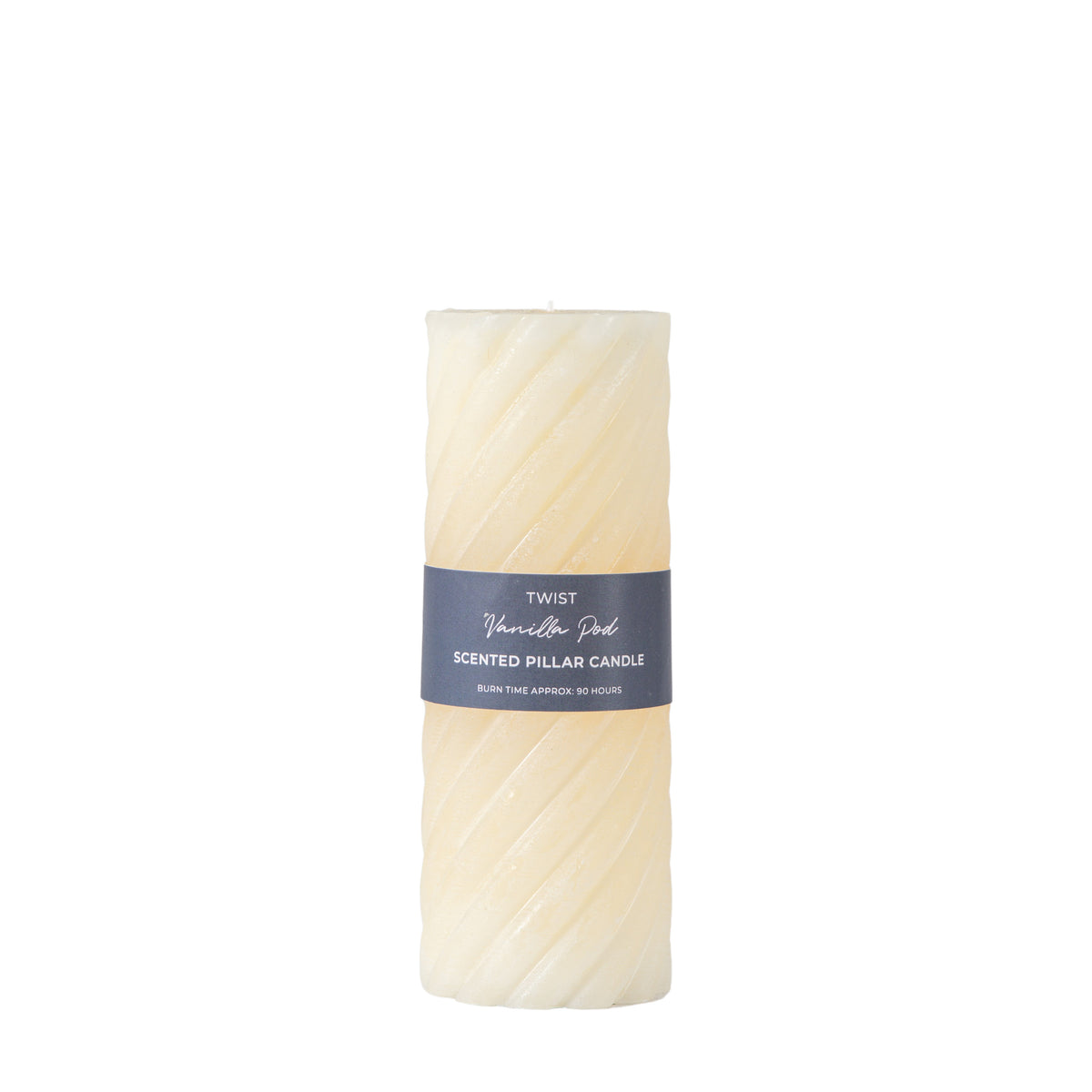 Gallery Direct Vanilla Pillar Candle Twist Ivory (2pk) - image 2