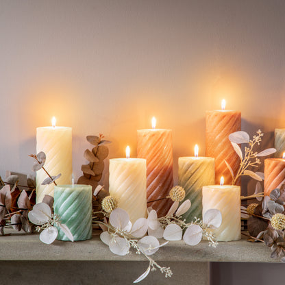 Gallery Direct Vanilla Pillar Candle Twist Ivory (2pk) - image 3