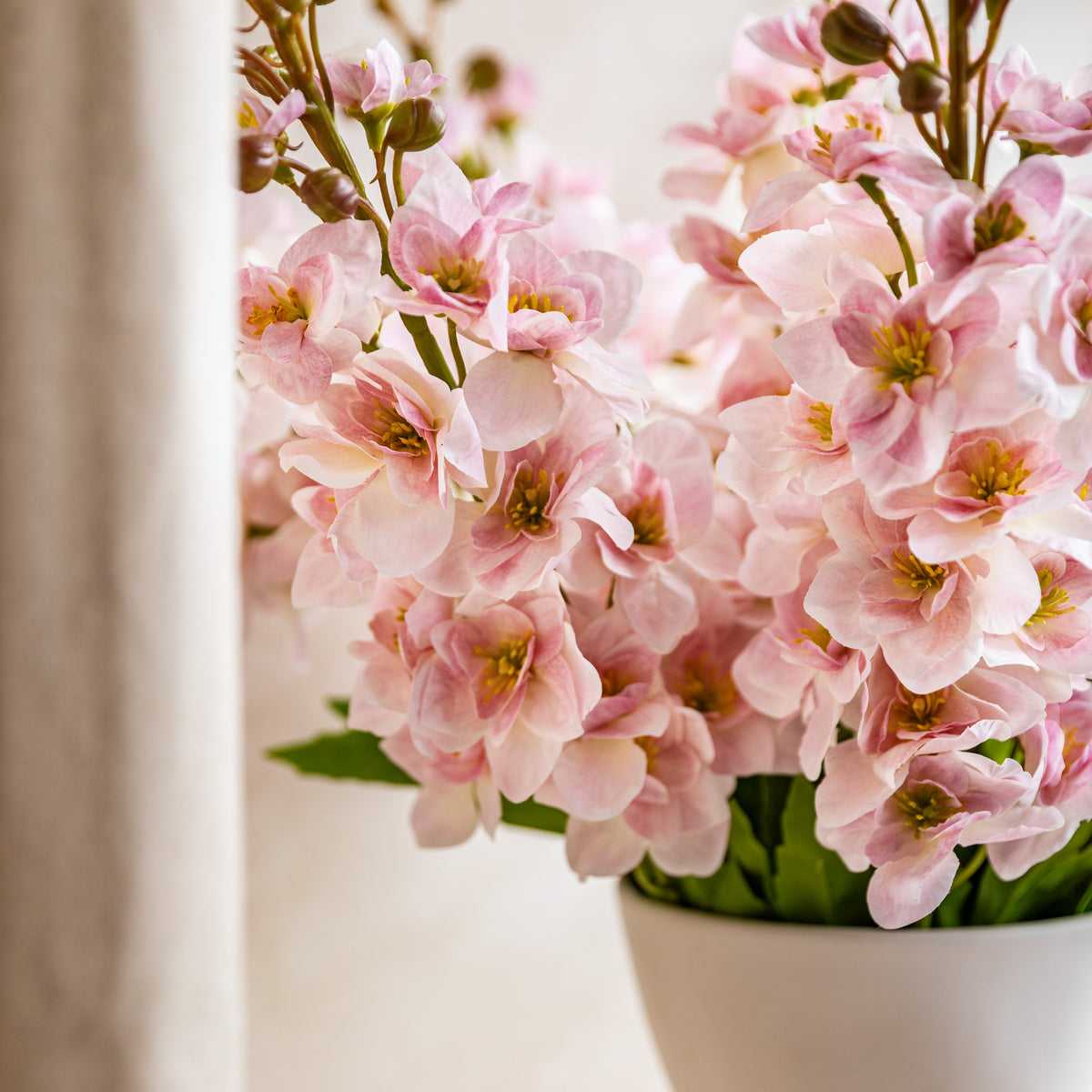 Gallery Direct Vintage Hollyhock Floral Stem Tall Pink (12pk) - image 3