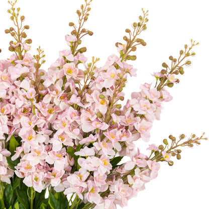 Gallery Direct Vintage Hollyhock Floral Stem Tall Pink (12pk) - image 6