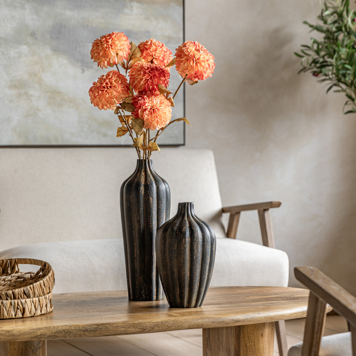 Gallery Direct Faux Stem Dahlia Orange (6pk) - image 1