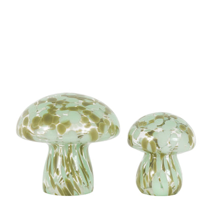 Gallery Direct Confetti Glass Mushrooms Set of 2 Forest Green - image 5