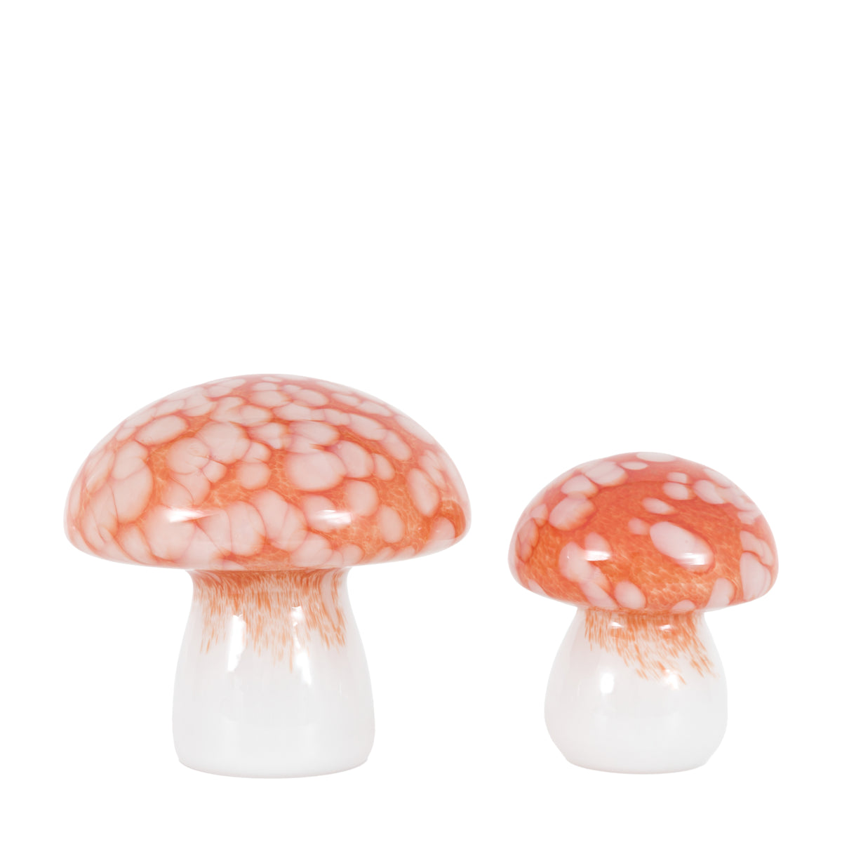 Gallery Direct Confetti Glass Mushrooms Set of 2 Burnt Orange - image 2