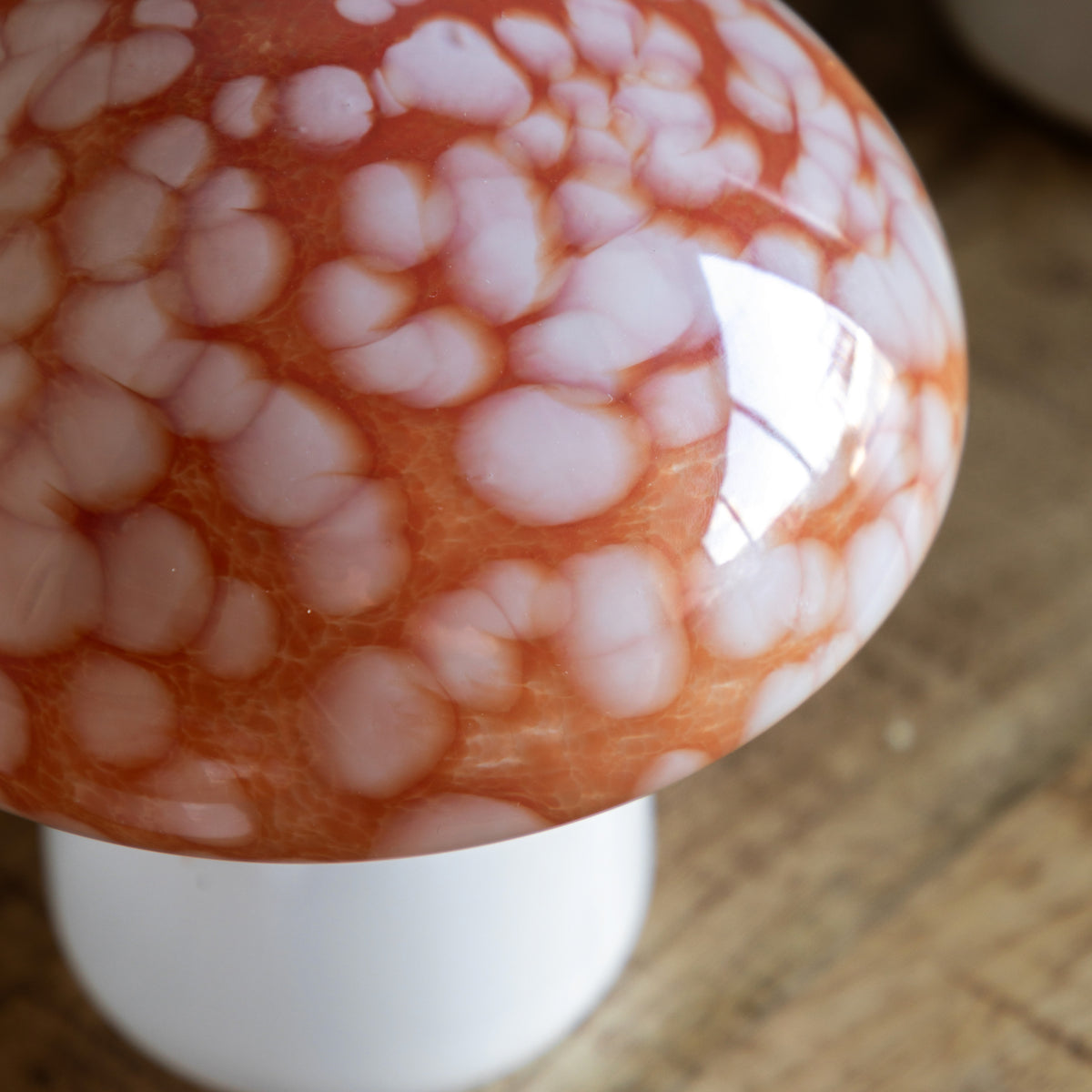 Gallery Direct Confetti Glass Mushrooms Set of 2 Burnt Orange - image 3