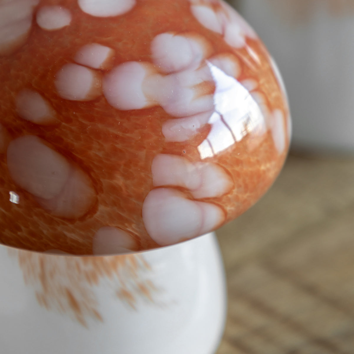 Gallery Direct Confetti Glass Mushrooms Set of 2 Burnt Orange - image 4