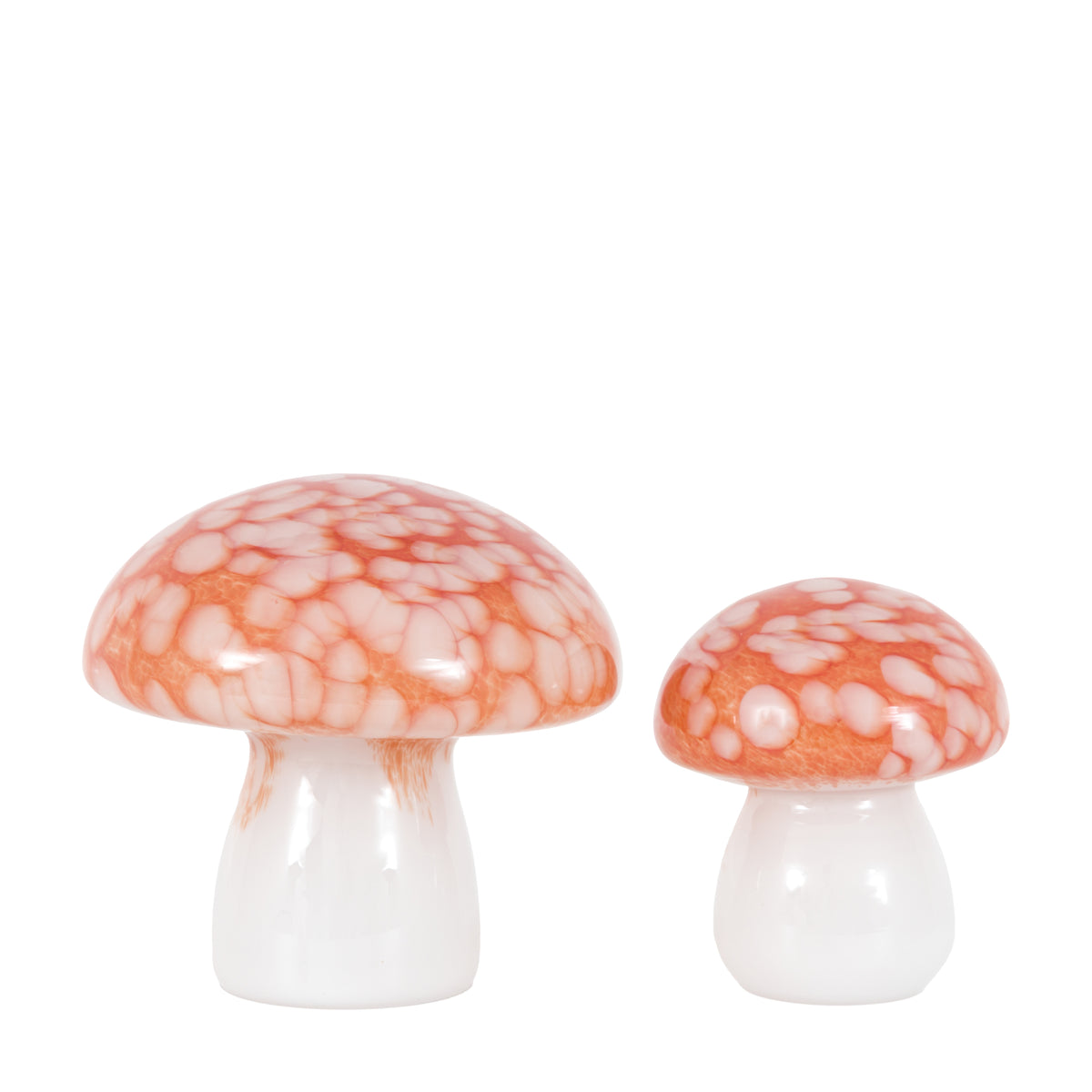 Gallery Direct Confetti Glass Mushrooms Set of 2 Burnt Orange - image 5