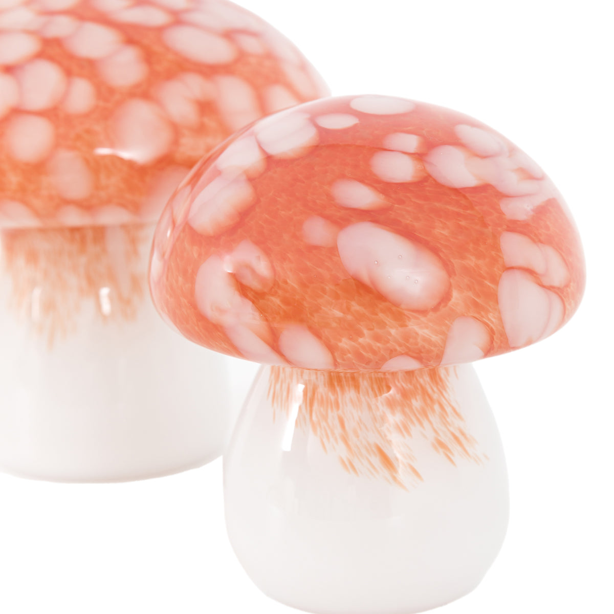 Gallery Direct Confetti Glass Mushrooms Set of 2 Burnt Orange - image 6
