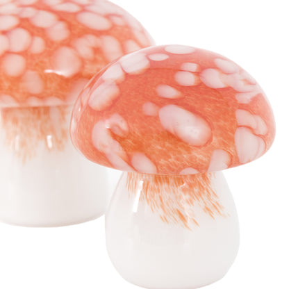 Gallery Direct Confetti Glass Mushrooms Set of 2 Burnt Orange - image 6