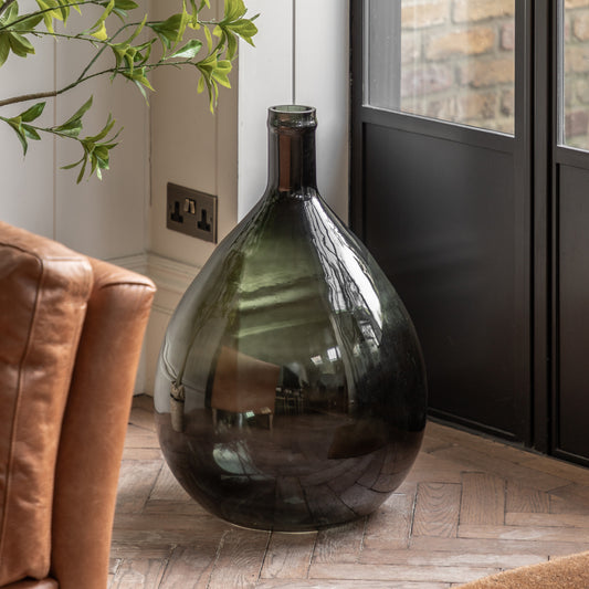 Gallery Direct Rueda Giant Glass Bottle Vase Olive - image 1