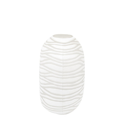 Gallery Direct Andorra Handblown Carved Glass Vase White