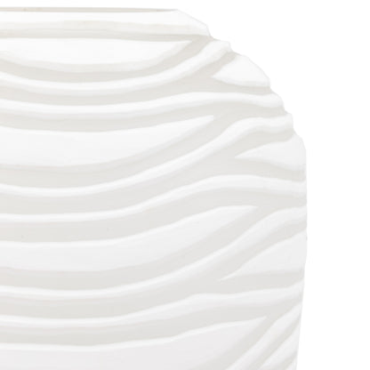 Gallery Direct Andorra Handblown Carved Glass Vase White