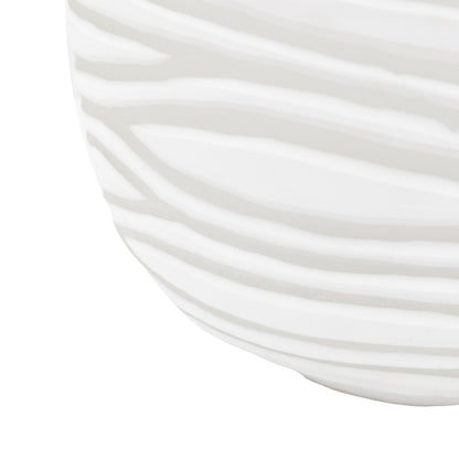 Gallery Direct Andorra Handblown Carved Glass Vase White