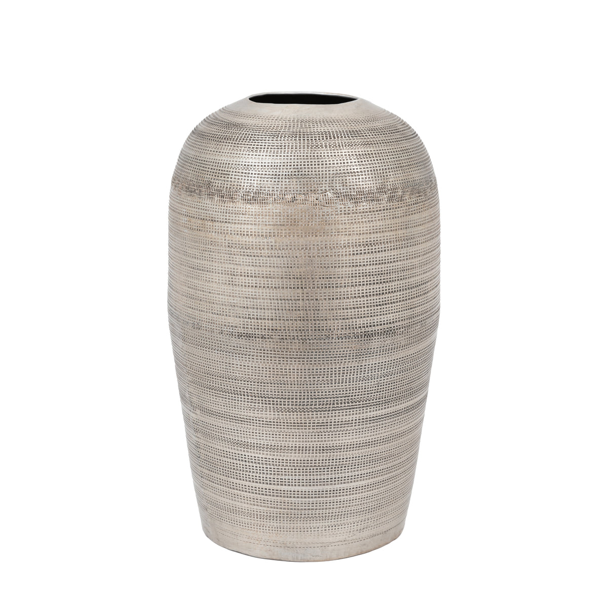 Gallery Direct Zahara Hammered Metal Vase Antique Silver - image 2